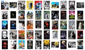 Lot (50) 1950s-1990s Horror Gothic 13 x 17 Reproduction TV-Movie Posters - Picture 1 of 6