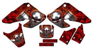 2000-2003 XR 50 FLAMING GEARHEAD Red Senge Graphics Kit Compatible with Honda - Picture 1 of 4