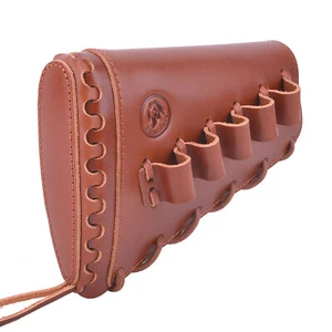 Leather Rifle Cheek Rest Shotgun Buttstock Cover for .30-06.22 16GA.300win.45-70 - Picture 1 of 64