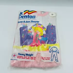 NOS Vintage Mr. Denton Grow A. Size 3T Pink Snap Pajamas USA - Picture 1 of 7