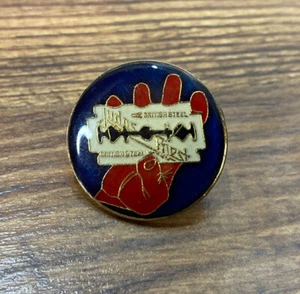 80's Vintage JUDAS PRIEST British Steel Enamel Metal Pin Back NEW OLD STOCK - Picture 1 of 6