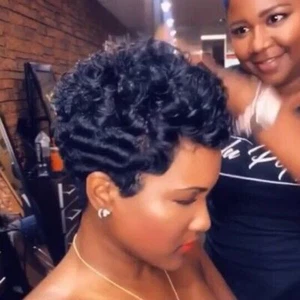 Short Pixie Cut Wigs Spiral Curly 100% Human Hair Wigs Afro Curly Wig for Women - Picture 1 of 11