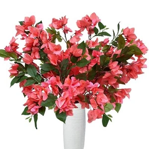 Pack of 8 Artificial Flowers Stems Silk Bougainvillea Branches for Wedding Ce... - Picture 1 of 6