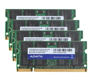 4X Adata 2GB 2RX8 PC2-5300S RAM Laptop Memory SODIMM Low Density DDR2 667Mhz - Picture 1 of 11