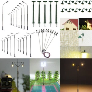 1:87 HO Scale LED Street Light Model Train Railroad Station Yard Lamp Path Post - Picture 1 of 63