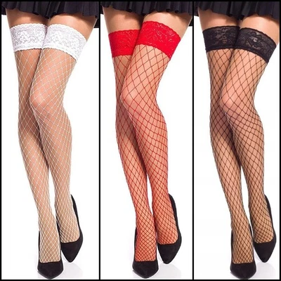 Calze eleganti di lusso seducenti Katherina Romantic Large Rete in una... - Immagine 1 di 4