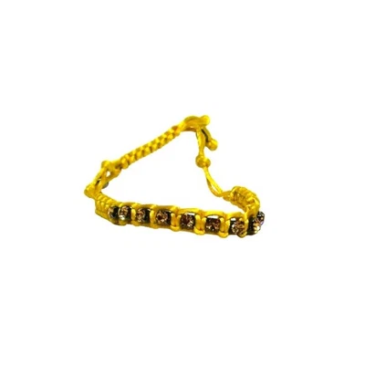 Pulsera Avon Sentiment Cuerda Mujer, Oro con Gemas Topacio, Talla 6-7 Muñeca Foto 1 de 4