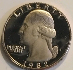 1982 S SanFrancisco Mint Washington Quarter 25c Gem Deep Cameo Proof Coin #4030 - Bild 1 von 3