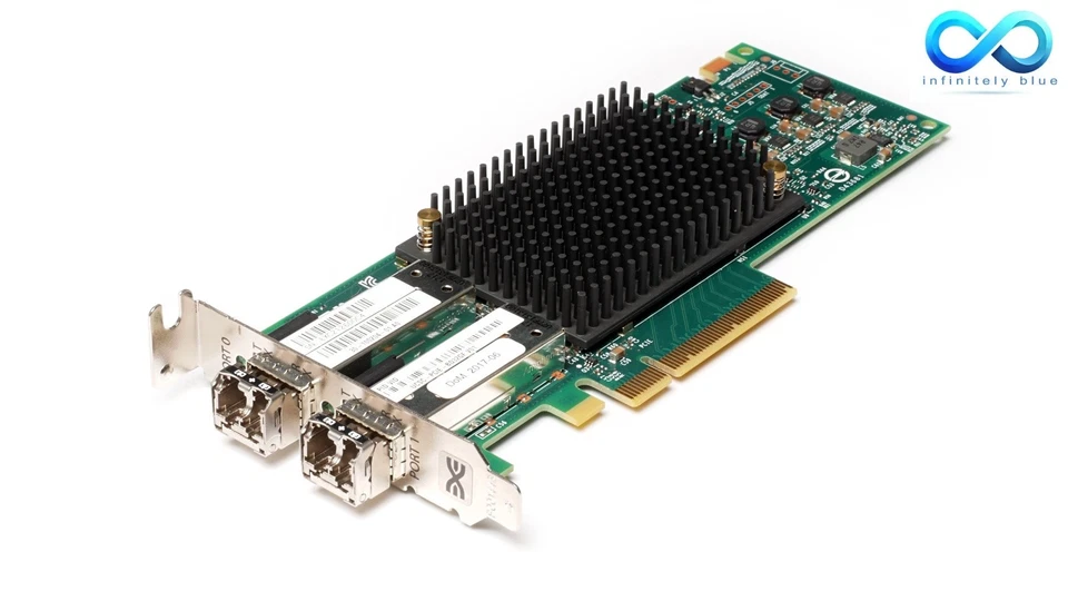 EMULEX LPE32002 32GB DUAL PORT PCI-E FIBRE CHANNEL HBA WITH SFP'S LOW HEIGHT - Image 1 of 1
