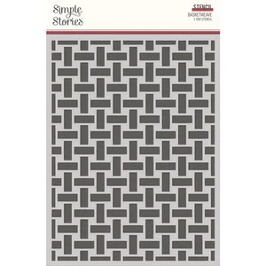 Simple Stories Stencil - SV Berry Fields - Basketweave, 20134 - Picture 1 of 1