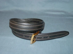 Cintura uomo COLE HAAN in pelle nera con punto frontale taglia 34 pelle spessa AO906 - Foto 1 di 7