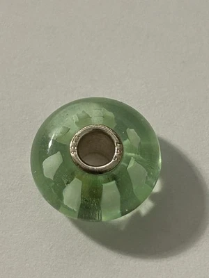 Genuine Trollbeads  Colourful Glass Charms pale green and white - Image 1 of 4