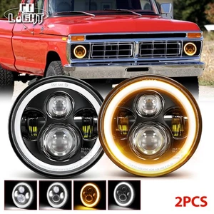 Fits 1953-1977 Ford F-100 F-250 F-350 Pickup Pair 7" LED Projector Headlights - Picture 1 of 13