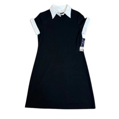 NWT American Living Women's Black Short Sleeve Collared Shirt Dress - Size 12 - Image 1 of 4
