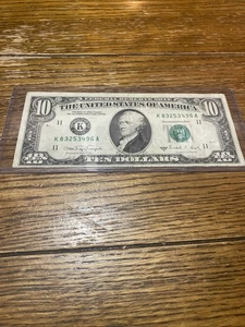 $10 Dollar Bill Note Dallas 1988A  K 83253496 - Picture 1 of 6