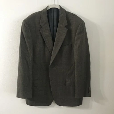 Blazer Abrigo Deportivo Joseph Abboud Nordstrom Hombre 42 R Lana Marrón Cuadros Hecho en Unión Foto 1 de 4