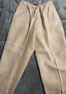 Studio Works Damenhose braun 100 % Leinen Kordelzug  - Bild 1 von 7