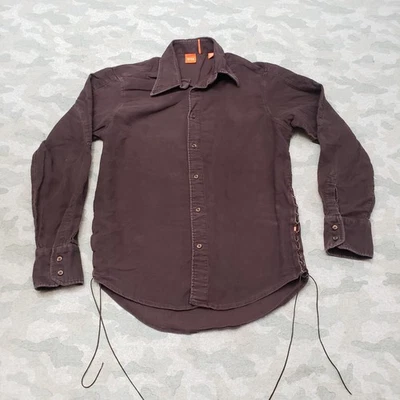 Boss Hugo Boss Shirt Mens Medium Brown Long Sleeve Button-Up - Image 1 of 4