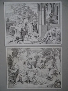 Die Parabel vom verlorenen Sohn - 2 Radierungen Alois Petrak n. Führich - 1840 - Picture 1 of 6