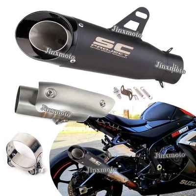 Exhaust Muffler Tips Middle Link Pipe Black Fits For Suzuki GSXR1000 2012-2024 - Image 1 of 4