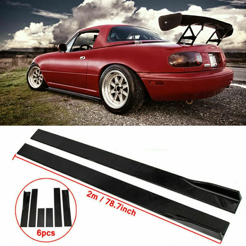1990-1997 For Mazda Miata FD Style MX-5 Side Skirts Kit Rockers Splitter Glossy - Image 1 of 4