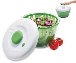 Farberware Dispositivo Cucina Soft Touch Pro Pompa Insalata Easy Spinner Con Coperchio Bianco - Foto 1 di 12