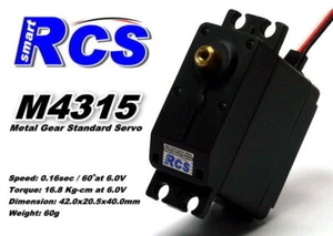 RCS Model M4315 RC Metal Gear High Torque R/C Hobby Standard Servo SS820 - Picture 1 of 5
