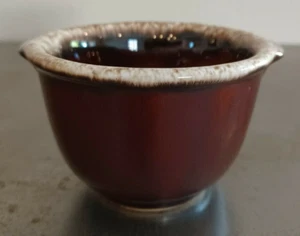 Vintage Hull Oven Proof Brown Drip Glaze Bowl Custard Cup 4.2" - Picture 1 of 9