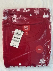 Herren Mix It Merry & Bright Kuschelig Rot Langarm Pyjama Set Nachtwäsche Gr. M - Bild 1 von 5