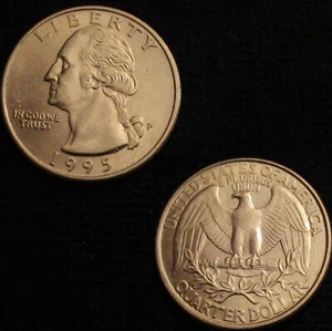 * Gutse * Stati Uniti,Quarto Di Dollaro 1995 P,Washington,Quasi Senza Circolare - Picture 1 of 1