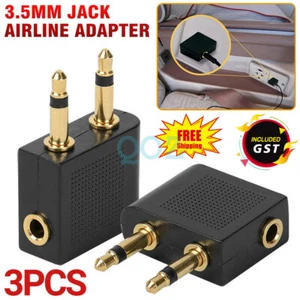 3x Airplane Audio Adapter 3.5mm Jack for Airline Travel Earphone Headphone Part - Picture 1 of 13