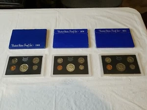 1968, 1970 & 1972 S Proof Sets (Lot Of 3) Original Packaging. 15 Coins Total - Picture 1 of 10