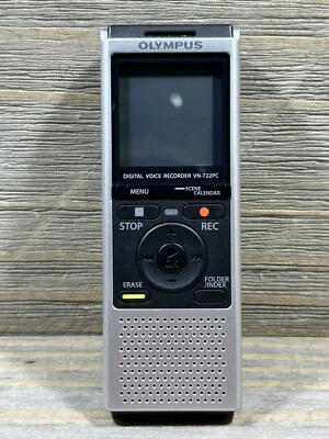 Olympus VN-722PC Digital Voice Recorder Dictation Machine Silver/Black WORKS - Image 1 of 4