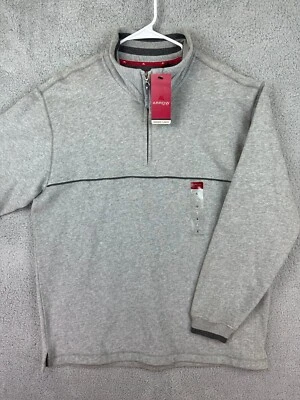 Arrow Fleecepullover 1/4 Zip Sweatshirt Herren Large grau schwer neu - Bild 1 von 4