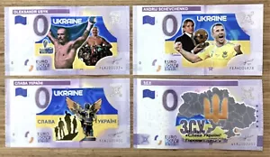 Billete de recuerdo de 0 euros color personalizado Ucrania lote de 4 - Imagen 1 de 6