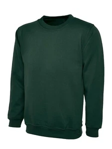 Boys Jumper Sweatshirt Crew Round Neck School Uniform Forest Green 9-10 Years PE - Picture 1 of 3