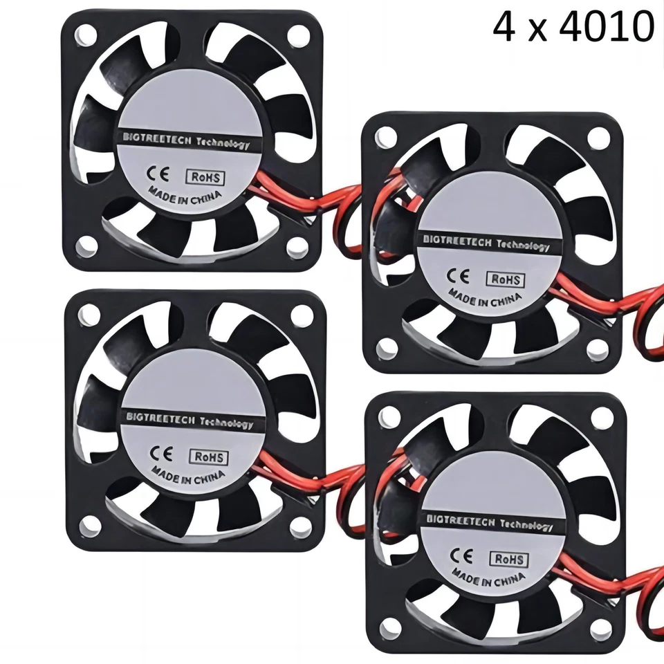4pcs DC12V Cooling Computer Fans 4010 3D Printer Sleeve Bearing Brushless 2Pin - Image 1 of 4