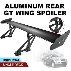 43" Universal Sedan Adjustable Aluminum GT Hatch Rear Trunk Wing Racing Spoiler - Foto 1 di 12