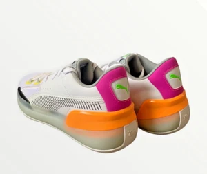 Puma Clyde Schuhe Herren 6,5Y Damen 8 Basketball Orange Weiß Pink Neu - Bild 1 von 7