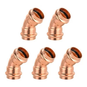 5 PCS EFIELD 1" X 1" Press Fit 45 Degree Elbow Copper Fittings, No Lead - Bild 1 von 5