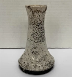 Schöne glasierte Knospenvase - Keramik Kunst - Vintage - weiß schwarz und braun - 5 "Hx 2,75" B - Bild 1 von 9
