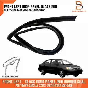 FRONT LEFT DOOR PANEL GLASS RUN CHANNEL SEAL FOR TOYOTA COROLLA ZZE SEDAN 01-08 - Picture 1 of 8