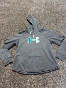 Under Armour Women's Hoodie Pullover Size XL Gray Green Loose Fit - Picture 1 of 7