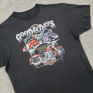 Camisa Harley Davidson De Colección Para Hombre XL Negra Emblema 3D Good Ol Days Años 80 1988 - Imagen 1 de 9