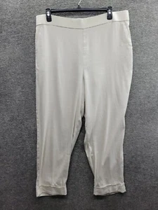 Alfani Pants Women's XXL Beige Linen Pull On Straight Leg NWT (MSRP $70) - Picture 1 of 12