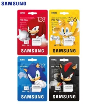 New Samsung SEGA Sonic PRO Plus 128GB 256GB 512GB 1TB MicroSD Card TF A2 V30 U3 - Image 1 of 2