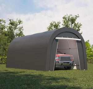 Domed Carport, Portable Garage with 2 Roll up Doors, Heavy Duty Car Canopy Party - Picture 1 of 8