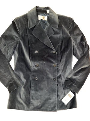 NWT Dana Buchman Slate Blue Double Breasted Blazer Women's Sz 10 Corduroy Lined - Image 1 of 4