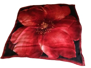 VTG JONES NY WOMENS SILK SCARF 100% SILK NECK 21” SQUARE O’KEEFE STYLE FLORAL - Picture 1 of 7