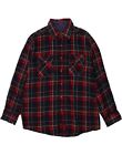Vintage Mens Flannel Shirt Large Navy Blue Check Acrylic Ax43